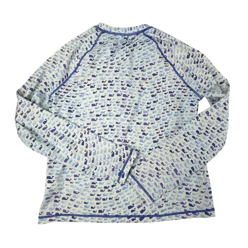 Vineyard Vines Girls 3-Piece Swim Set Blue Whale Print Tankini Rash Guard L 14